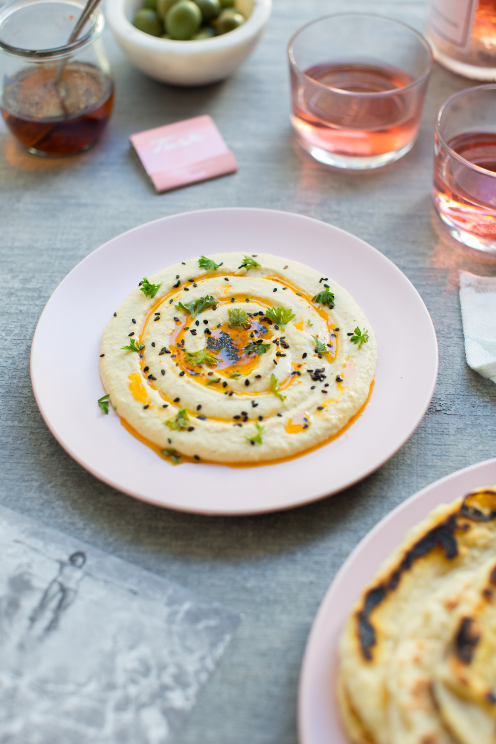 Creamy Dreamy Hummus perfect swirl.