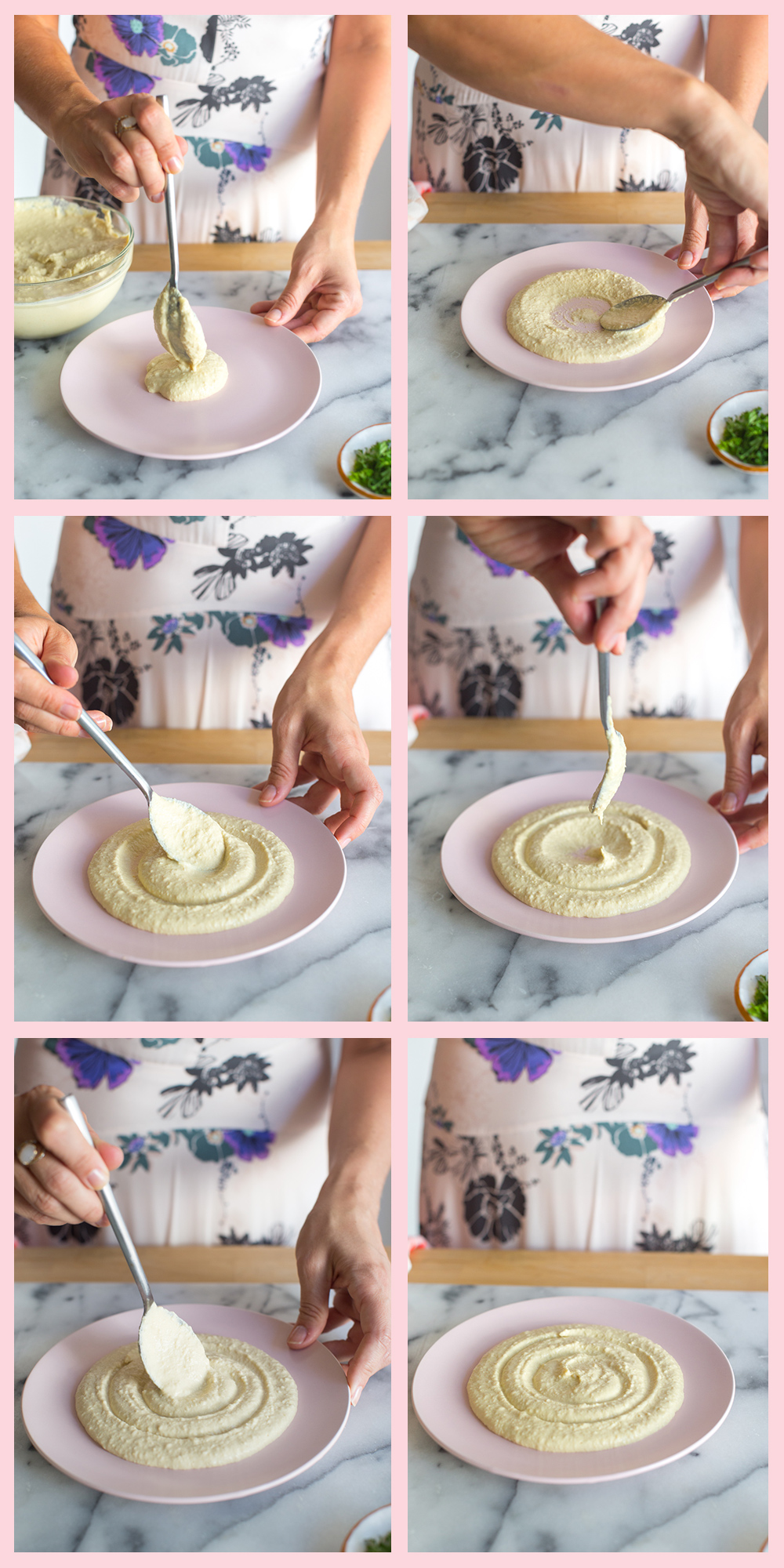 Creamy Dreamy Hummus Swirl Technique.