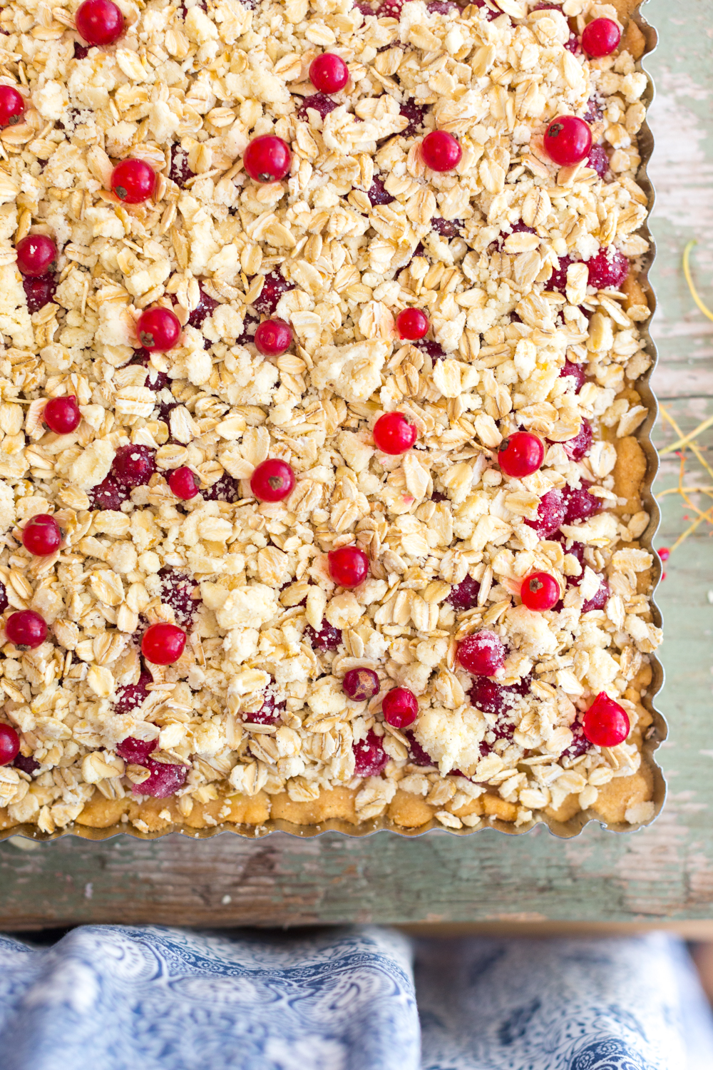 Red Currant Lemon Crumble Bars pre-bake.
