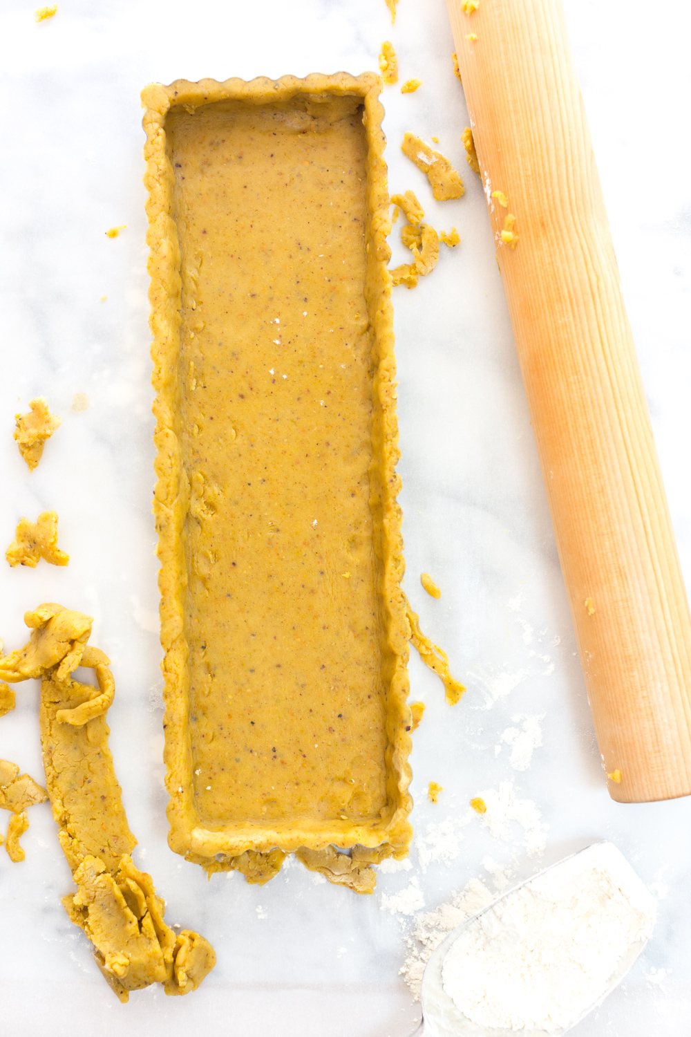 Ricotta & Amarena Cherry Tart with Pistachio Crust tart shell, pre-bake