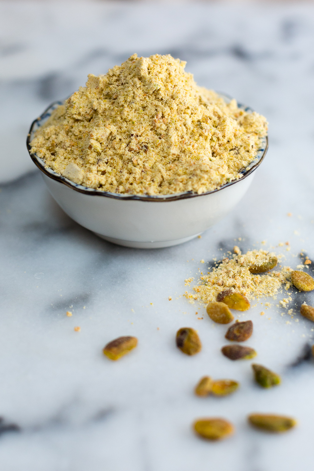 ground pistachios for Ricotta & Amarena Cherry Tart with Pistachio Crust