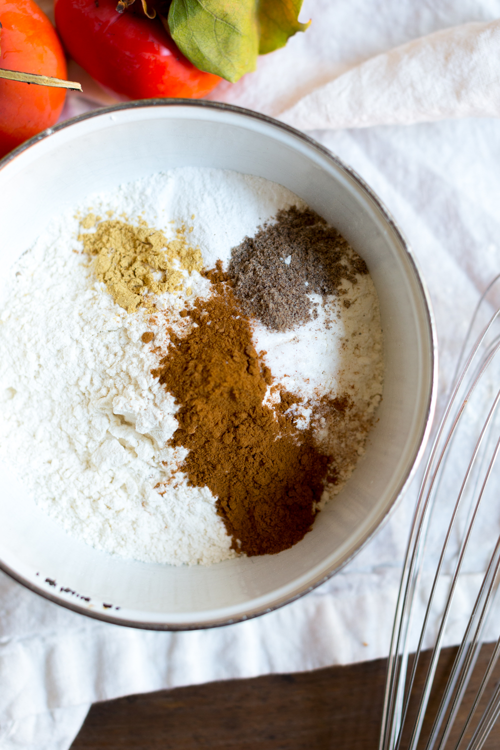 Persimmon Cranberry Crumb Cake dry ingredients