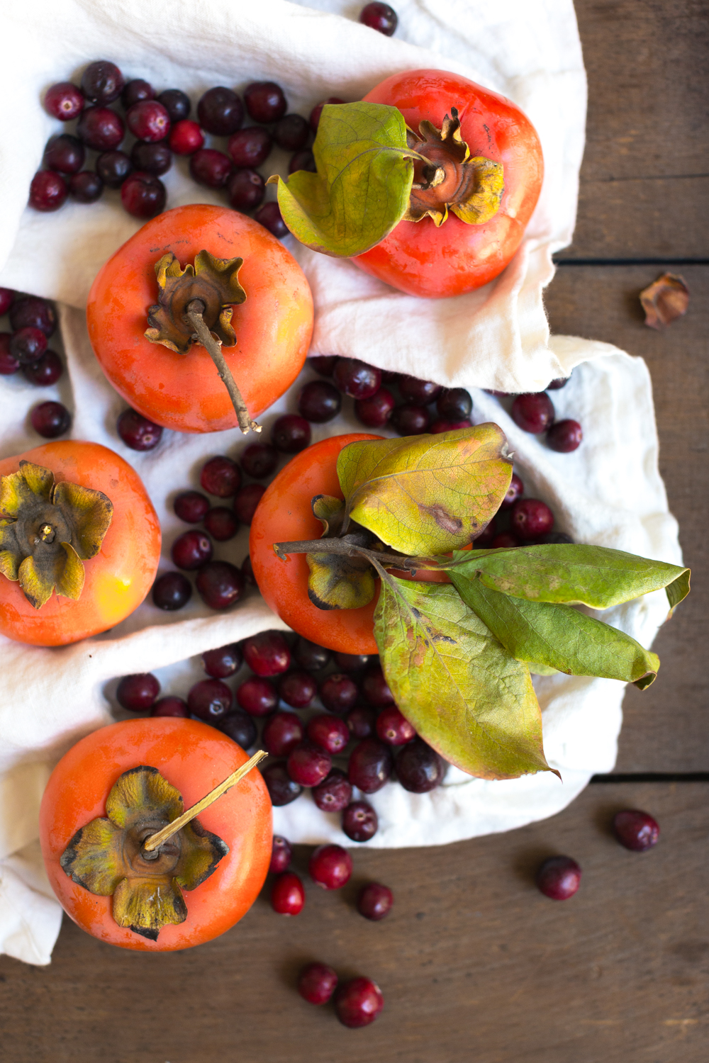 persimmons and cranberries