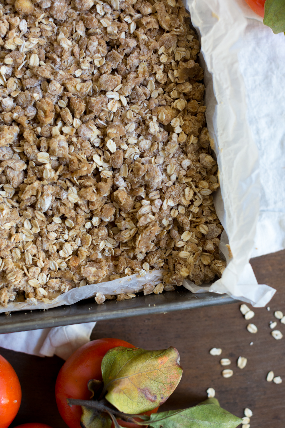 Persimmon Cranberry Crumb Cake pre bake