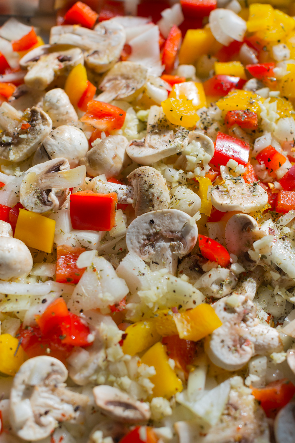 Sheet Pan Italian Baked Eggs chopped veggies