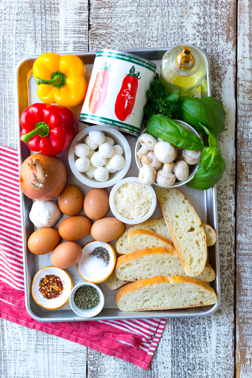 Sheet Pan Italian Baked Eggs ingredients