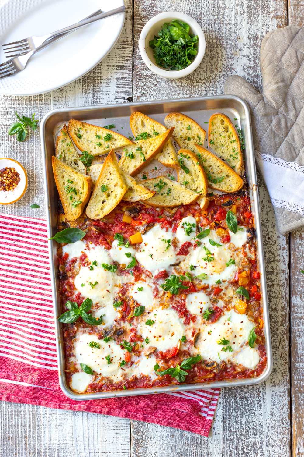 Sheet Pan Italian Baked Eggs