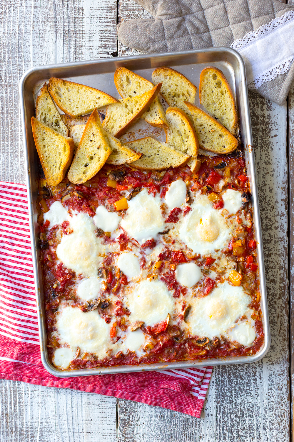 Sheet Pan Italian Baked Eggs baked