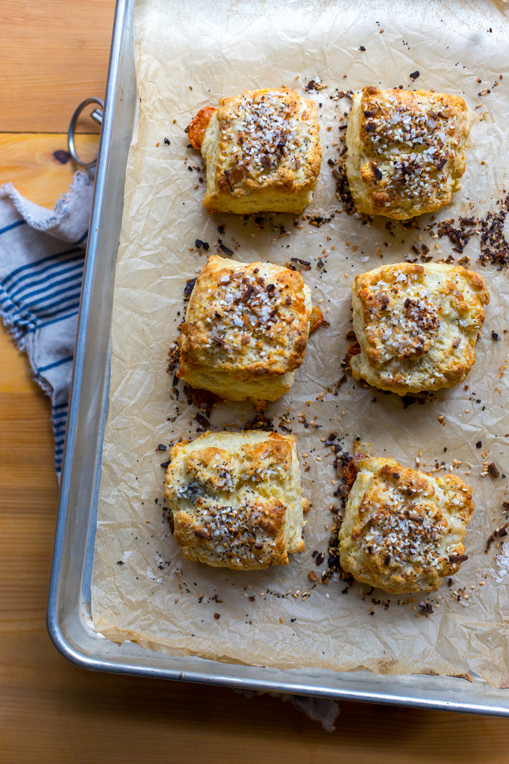 Goat Cheese Everything Biscuits cooling