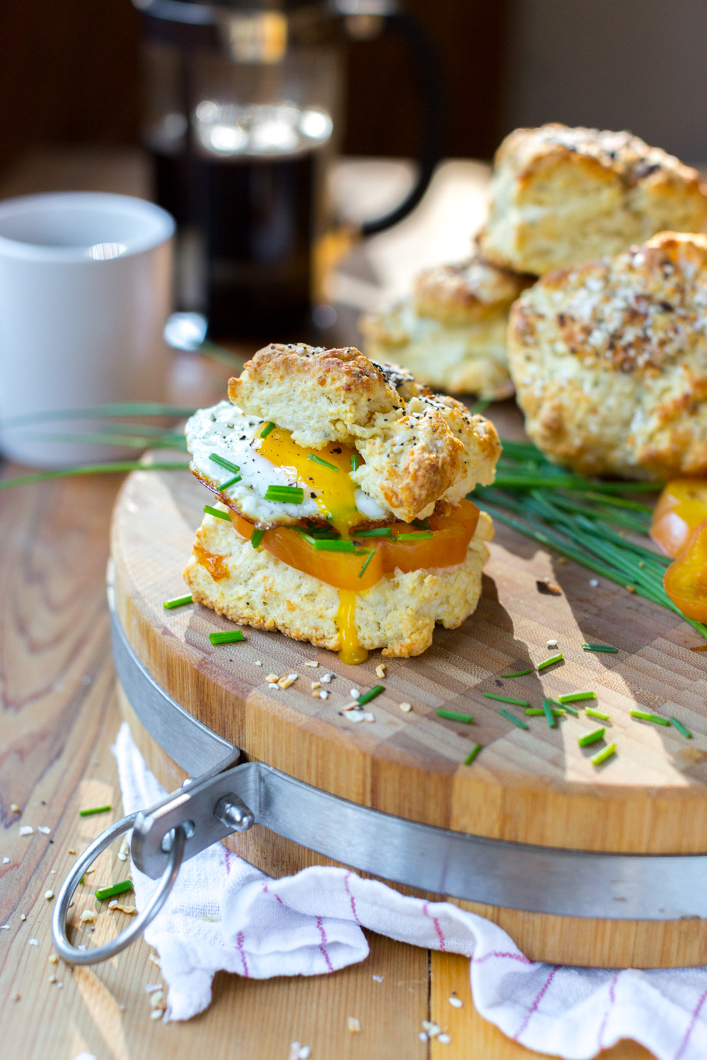 Goat Cheese Everything Biscuits sandwich