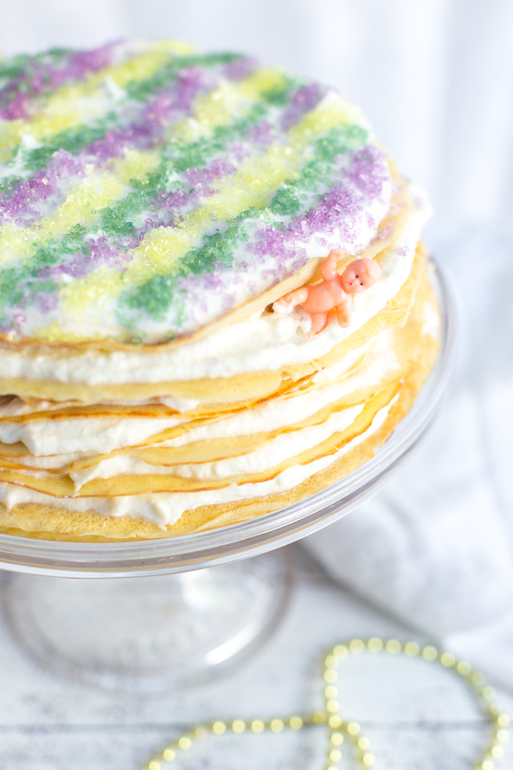 Crepe King Cake close up