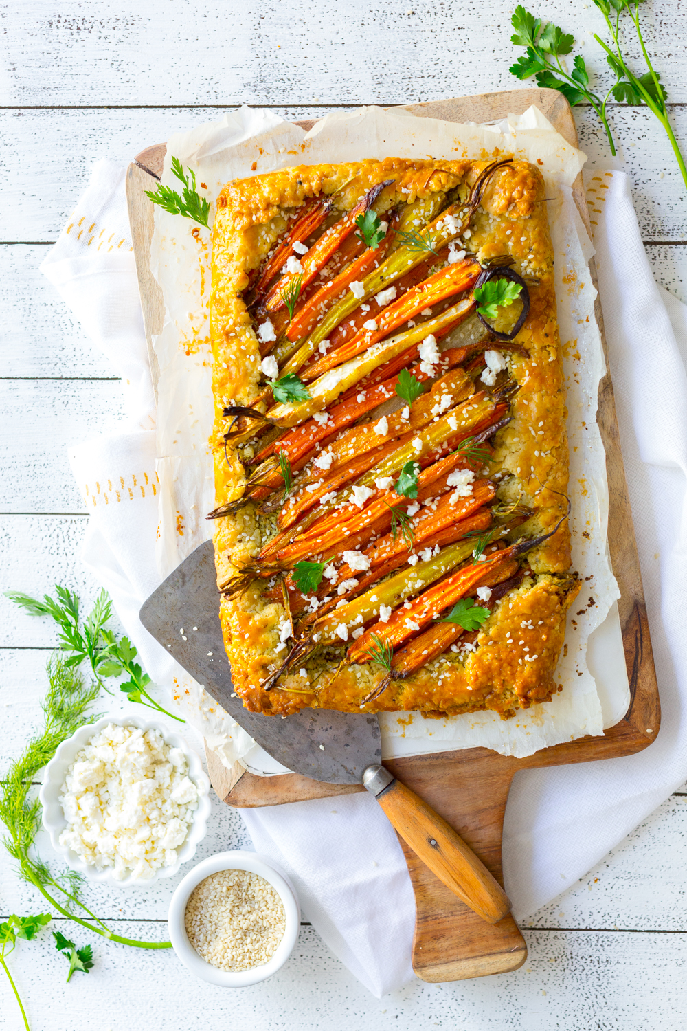 Roasted Carrot & Herby Feta Galette by Baking The Goods