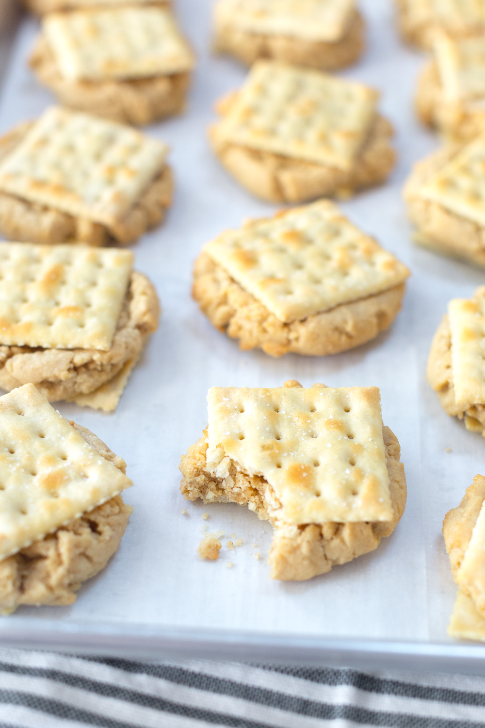 Saltine Peanut Butter Cookies bite