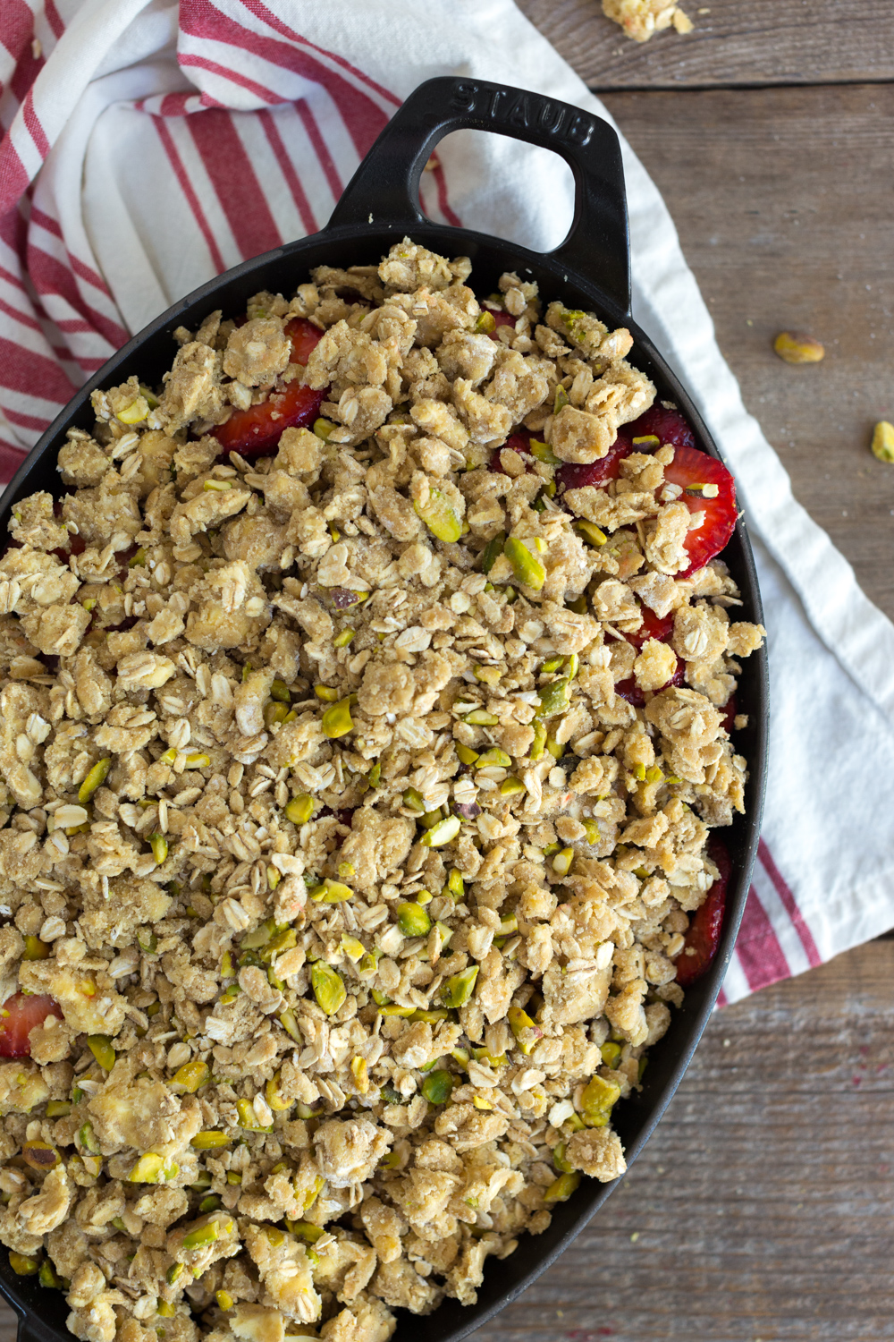 Strawberry Pistachio Crisp - pre-bake