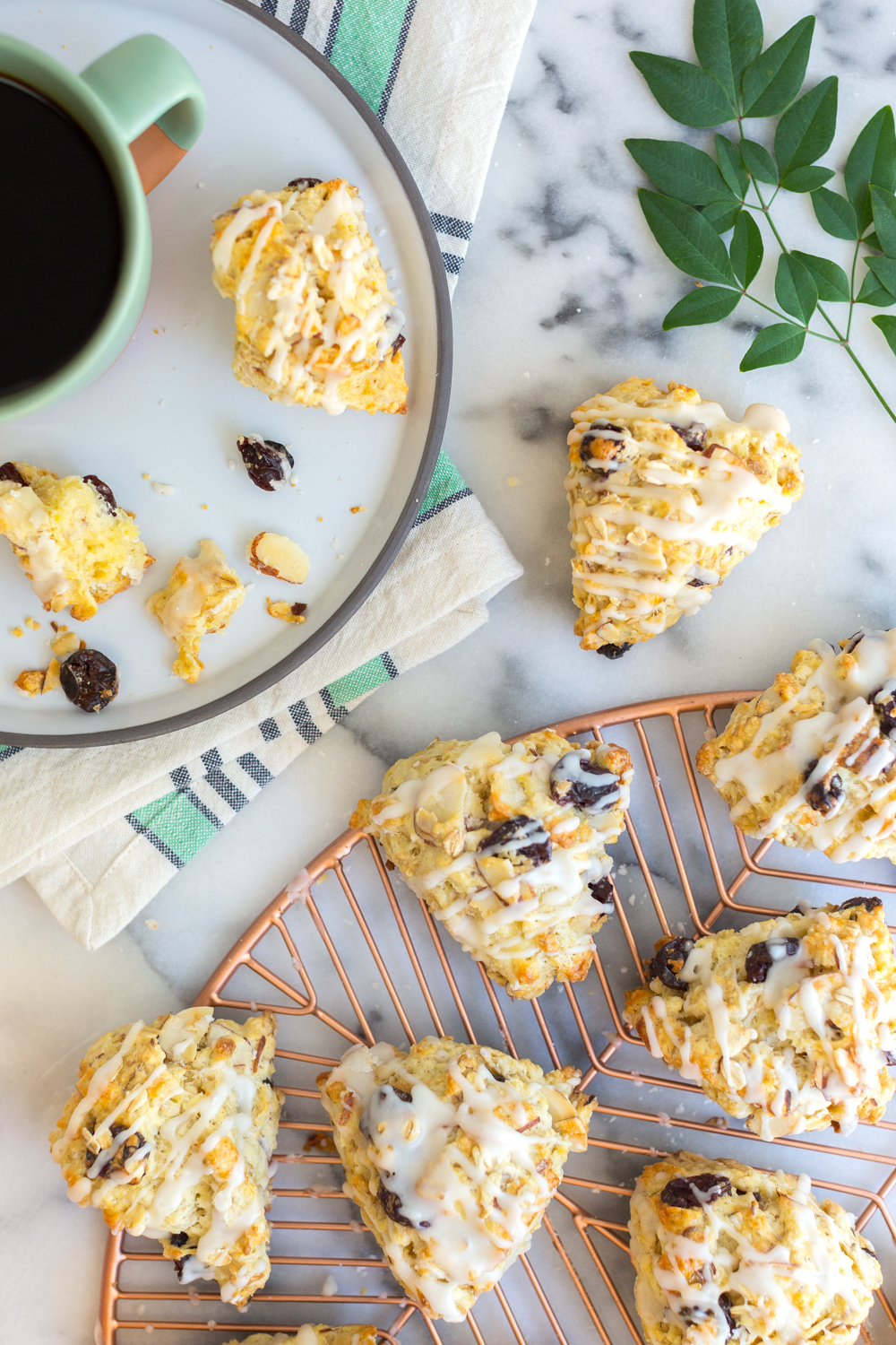 Cherry Almond Oat Scones for breakfast