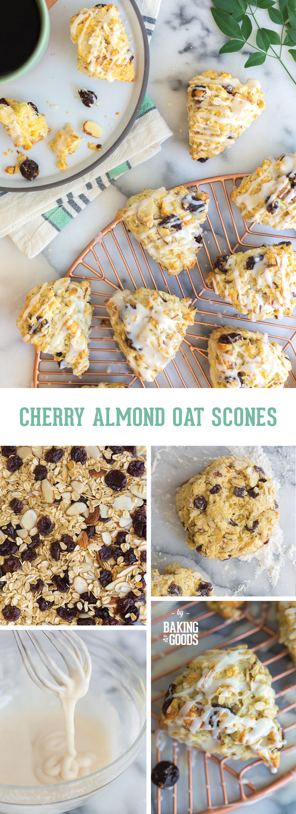 Cherry Almond Oat Scones by Baking The Goods.
