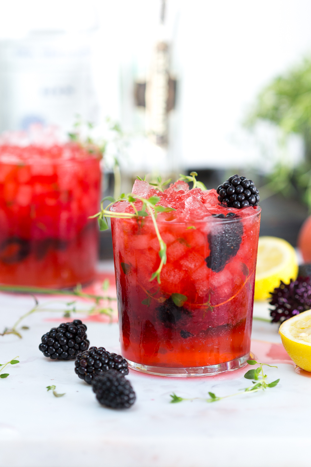 Blackberry Gin Smash with garnish