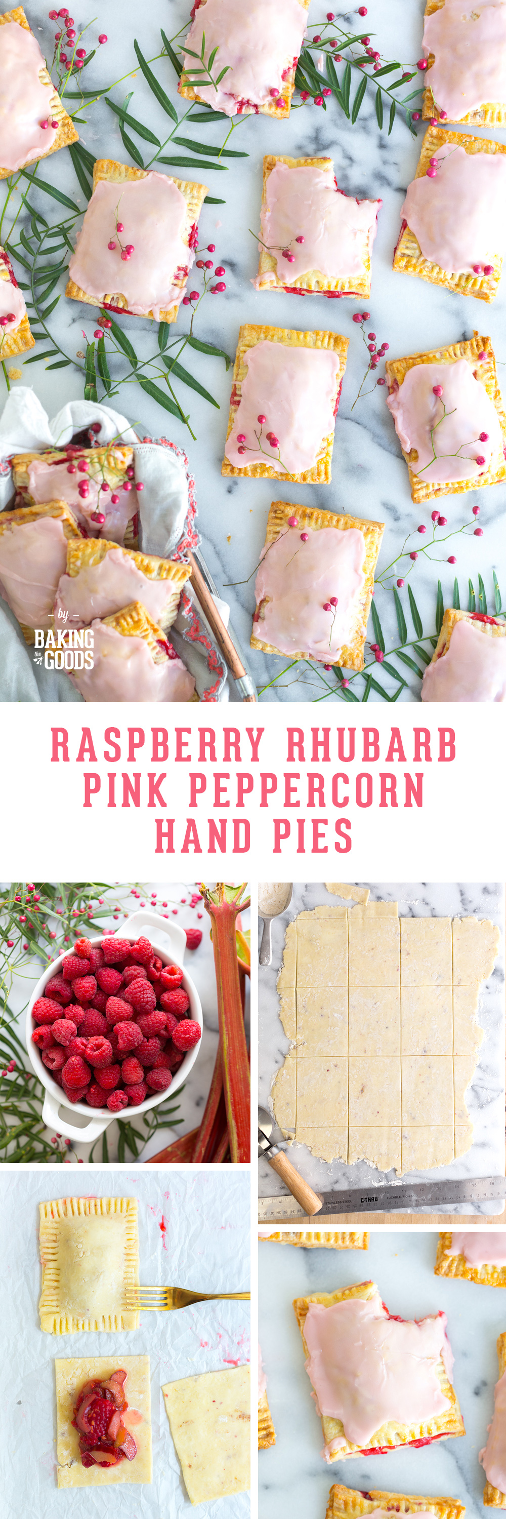 Raspberry Rhubarb Pink Peppercorn Hand Pies by Baking The Goods