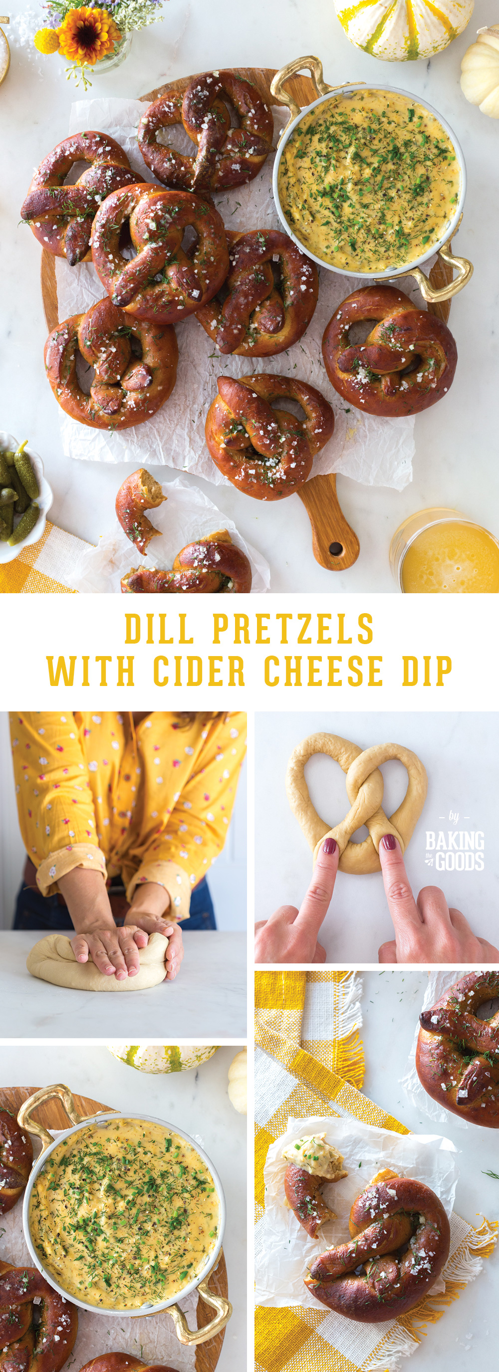 Dill Pretzels with Cider Cheese Dip by Baking The Goods
