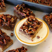 Rum Pecan Cookie Bars With Sea Salt