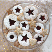 Raspberry Pinot Noir Linzer Cookies
