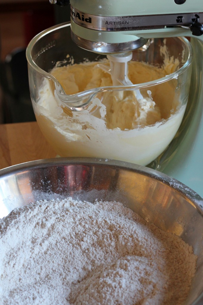 mixing Hazelnut Linzer Cookie dough