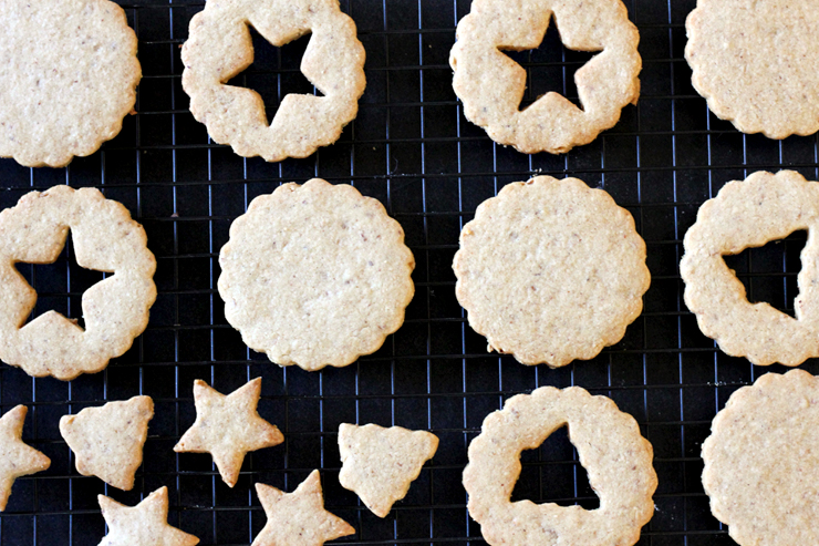 Linzer cookies just after baking