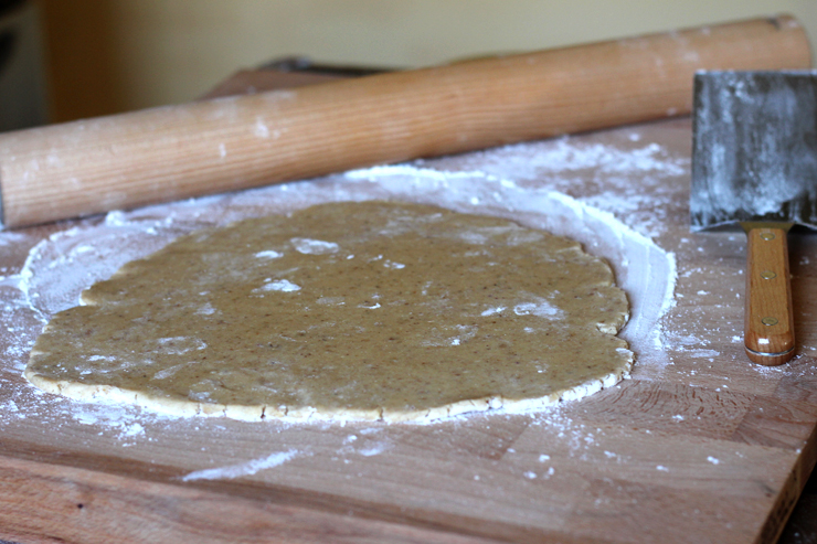 Rolling hazelnut cookie dough