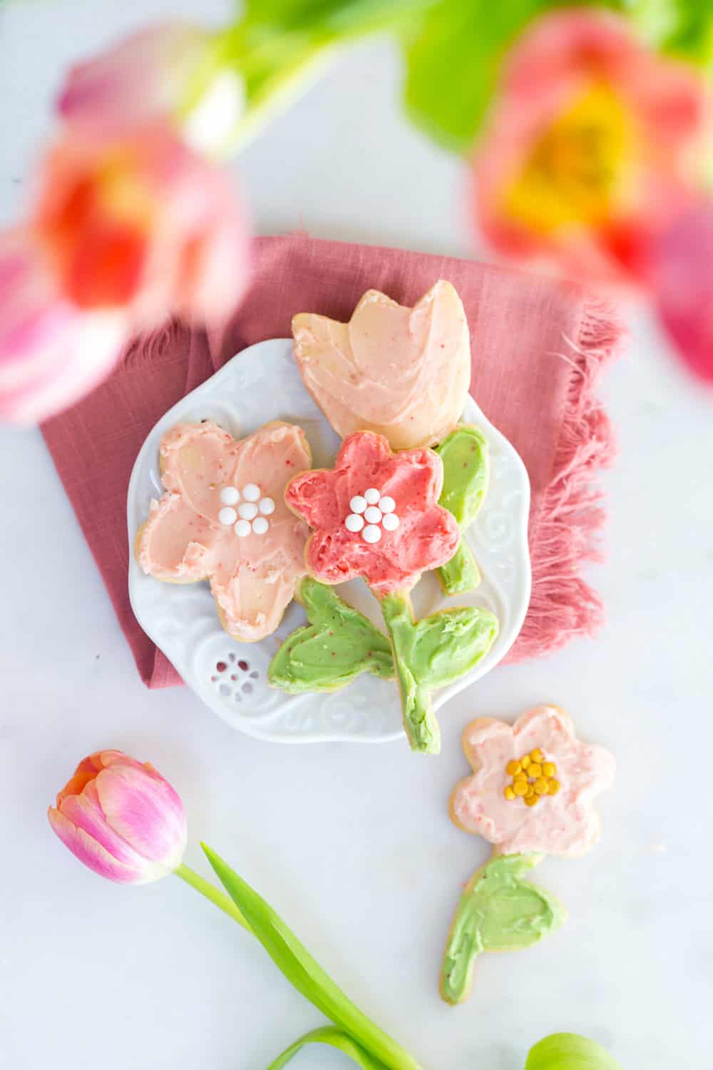 Big Pink Flower Cookies