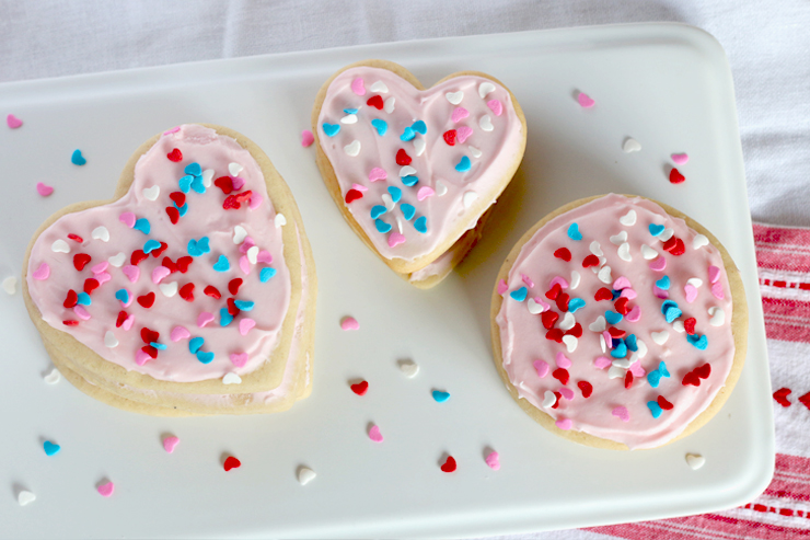 Big Pink Cookies with sprinkles