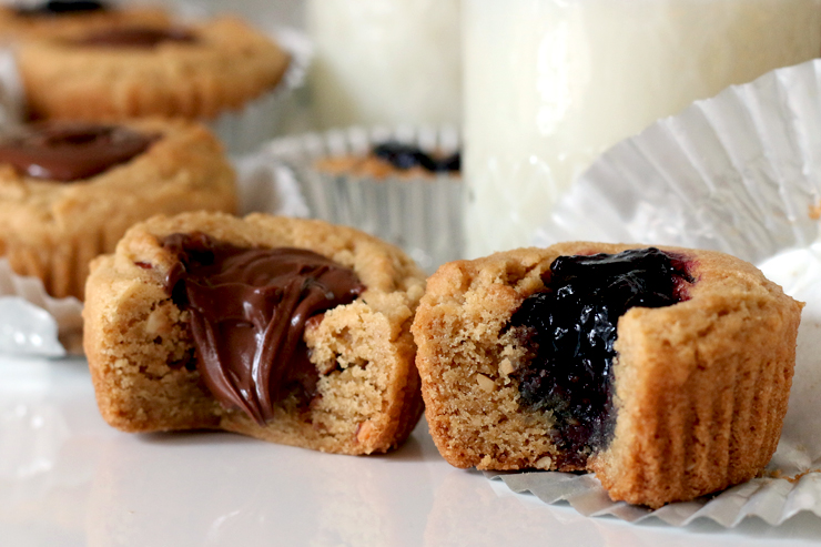 Peanut Butter Cookie Cups with Nutella or Jam Peanut Butter Cookie Cups with Nutella or Jam
