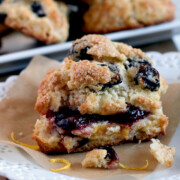 Sour Lemon Cherry Scones with Sour Cream Recipe