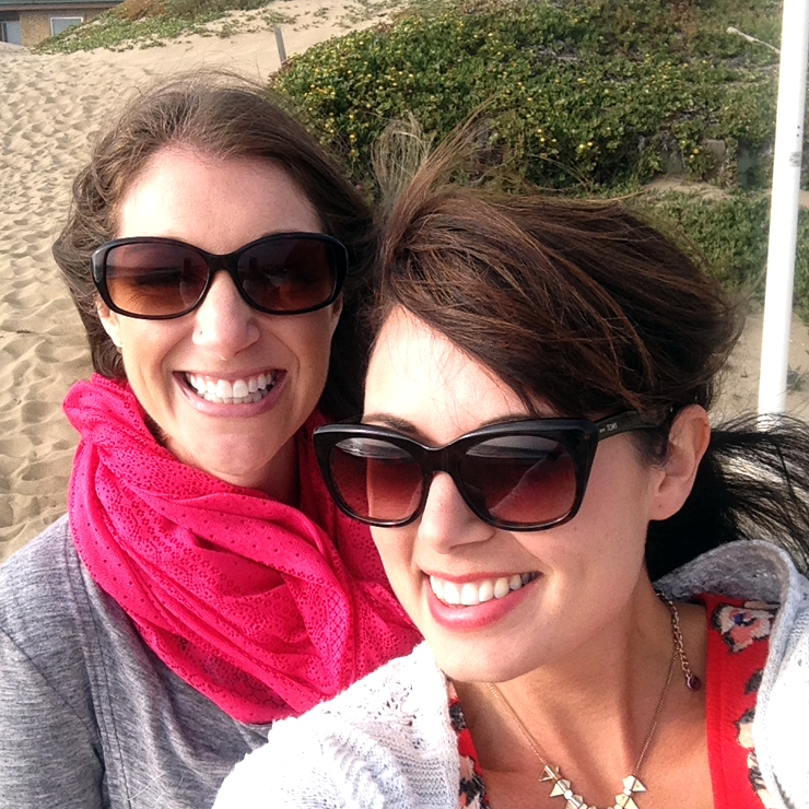 Bridget & Becky at the beach in Monterey, CA.