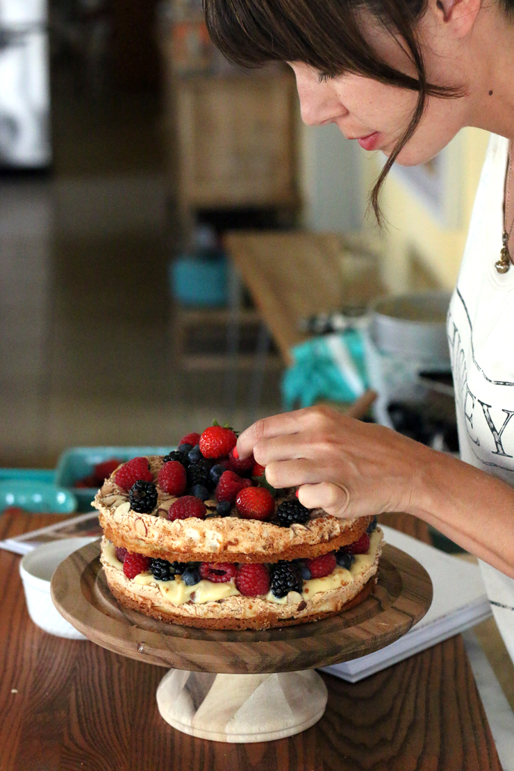 Berry Blitz Torte Adding Berries