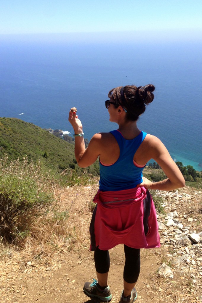 Becky enjoying Blueberry Almond Energy Balls in Big Sur