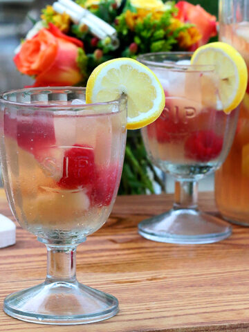 White Sangria with Nectarines and Raspberries
