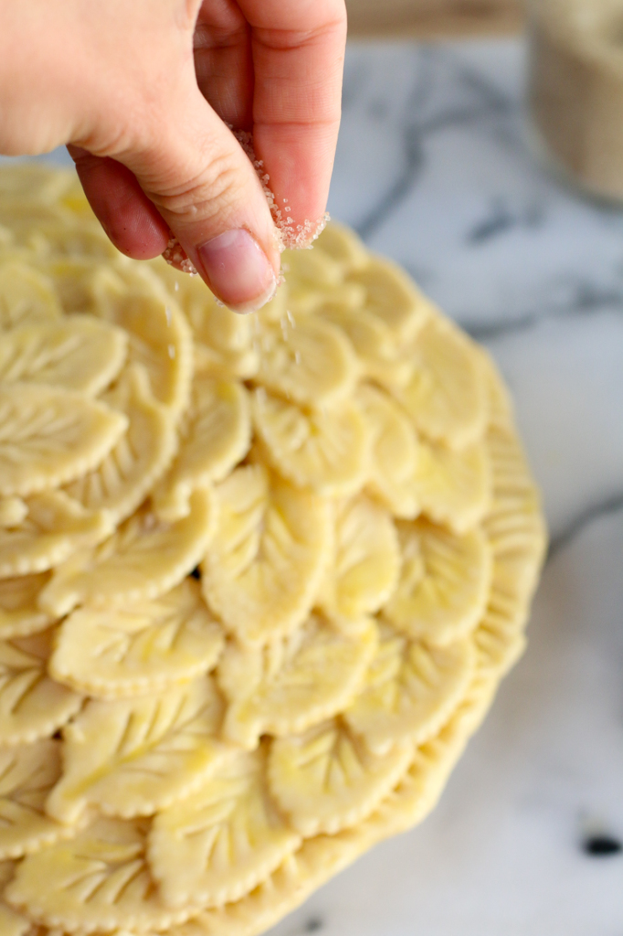 Apple Cheddar Pie sugar sprinkle
