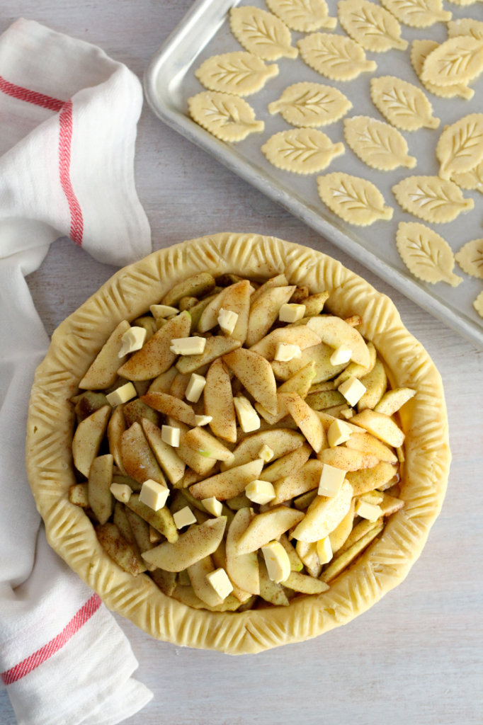 Topping apple pie with cheddar crust