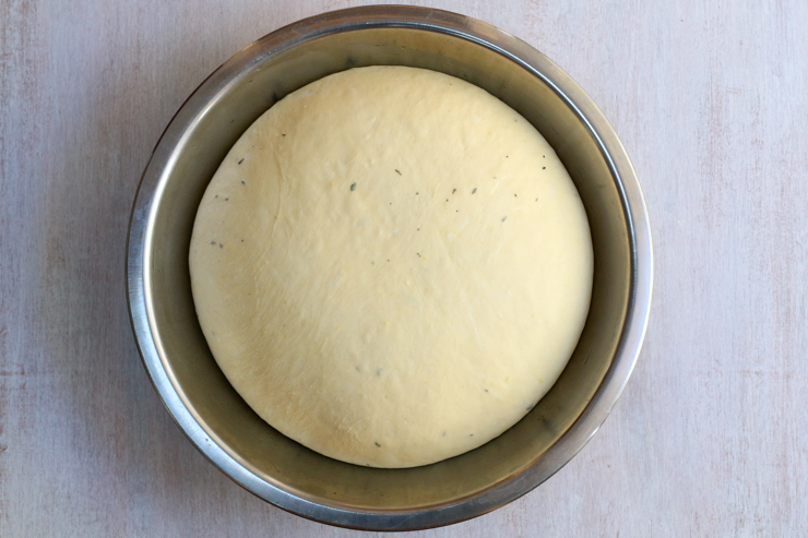 risen Lemon Herb Dinner Roll dough