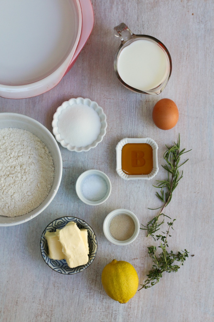 You only need a handful of ingredients for this easy dinner roll recipe.