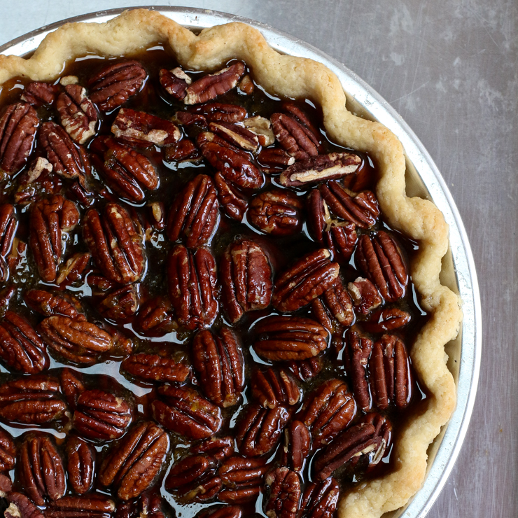 Maple Bourbon Pecan Pie is ready for it's final bake