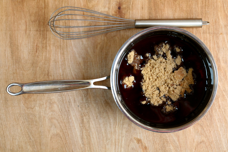 brown sugar & maple syrup simmer together