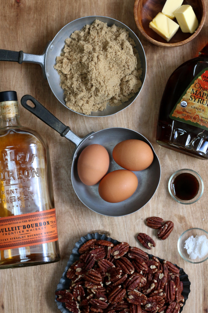 Maple Bourbon Pecan Pie filling ingredients