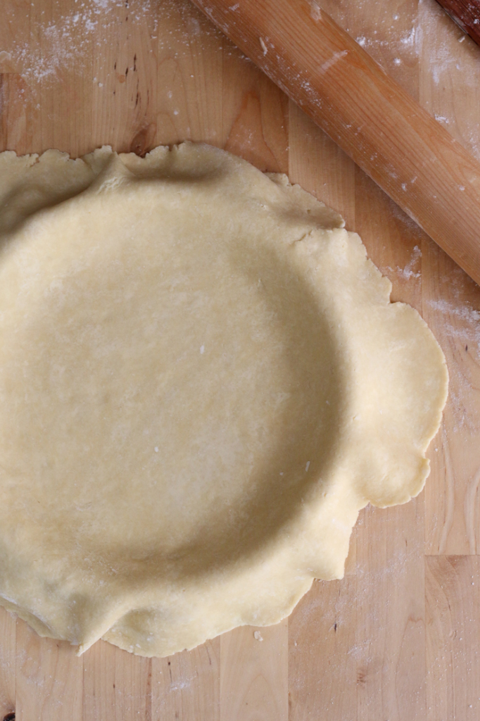 all butter vodka pie dough in pie plate