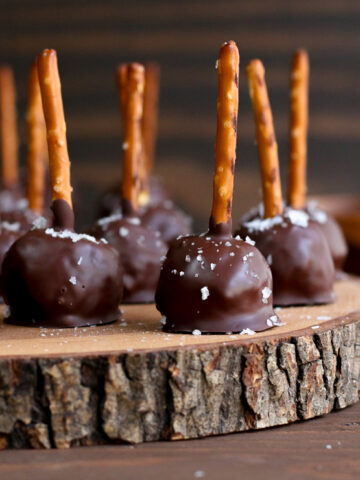 Chocolate Peanut Butter Pretzel Pops
