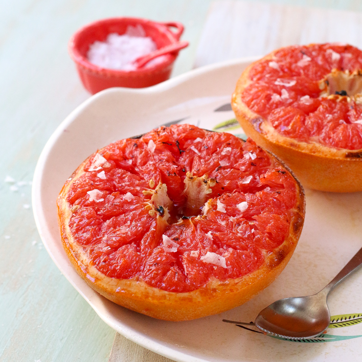 Broiled Grapefruit with Brown Sugar and Sea Salt