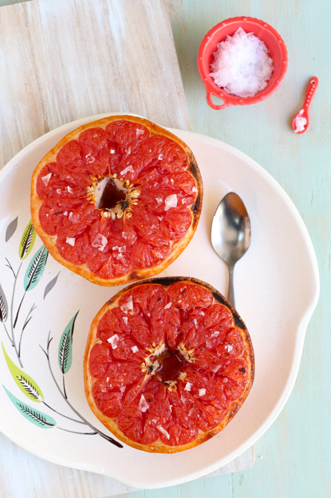 Broiled Grapefruit with Brown Sugar and Sea Salt