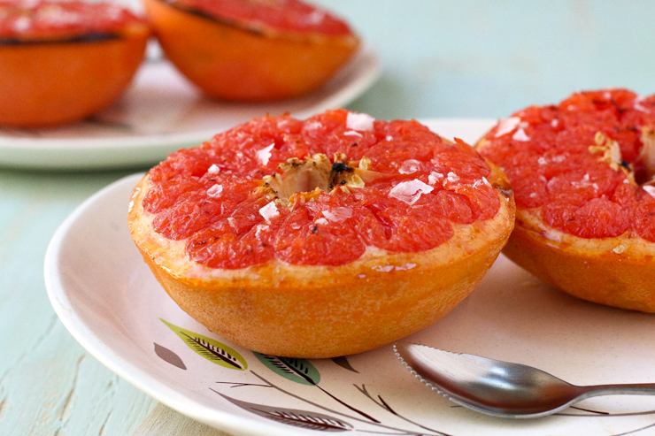 Broiled Grapefruit with Brown Sugar & Sea Salt