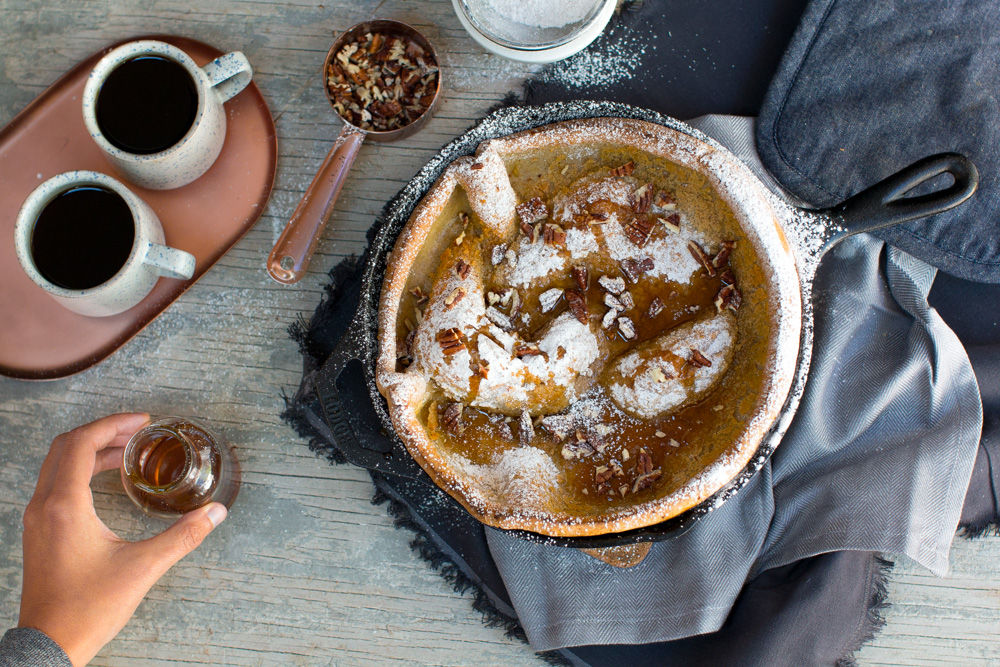 Hootenanny Pancakes with Bourbon Maple Syrup