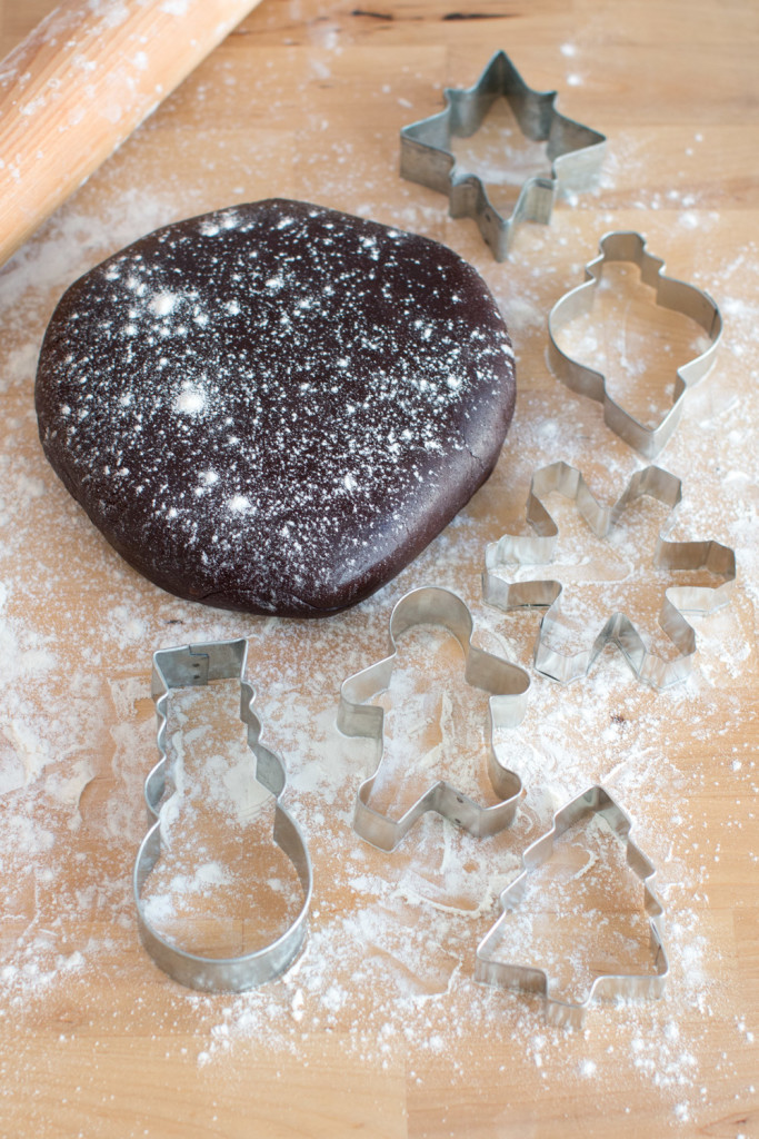 Chocolate holiday cookie dough